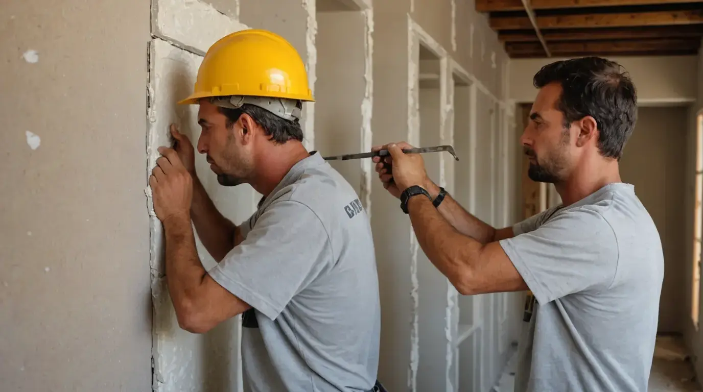 Instalação de drywall com lã mineral entre os perfis