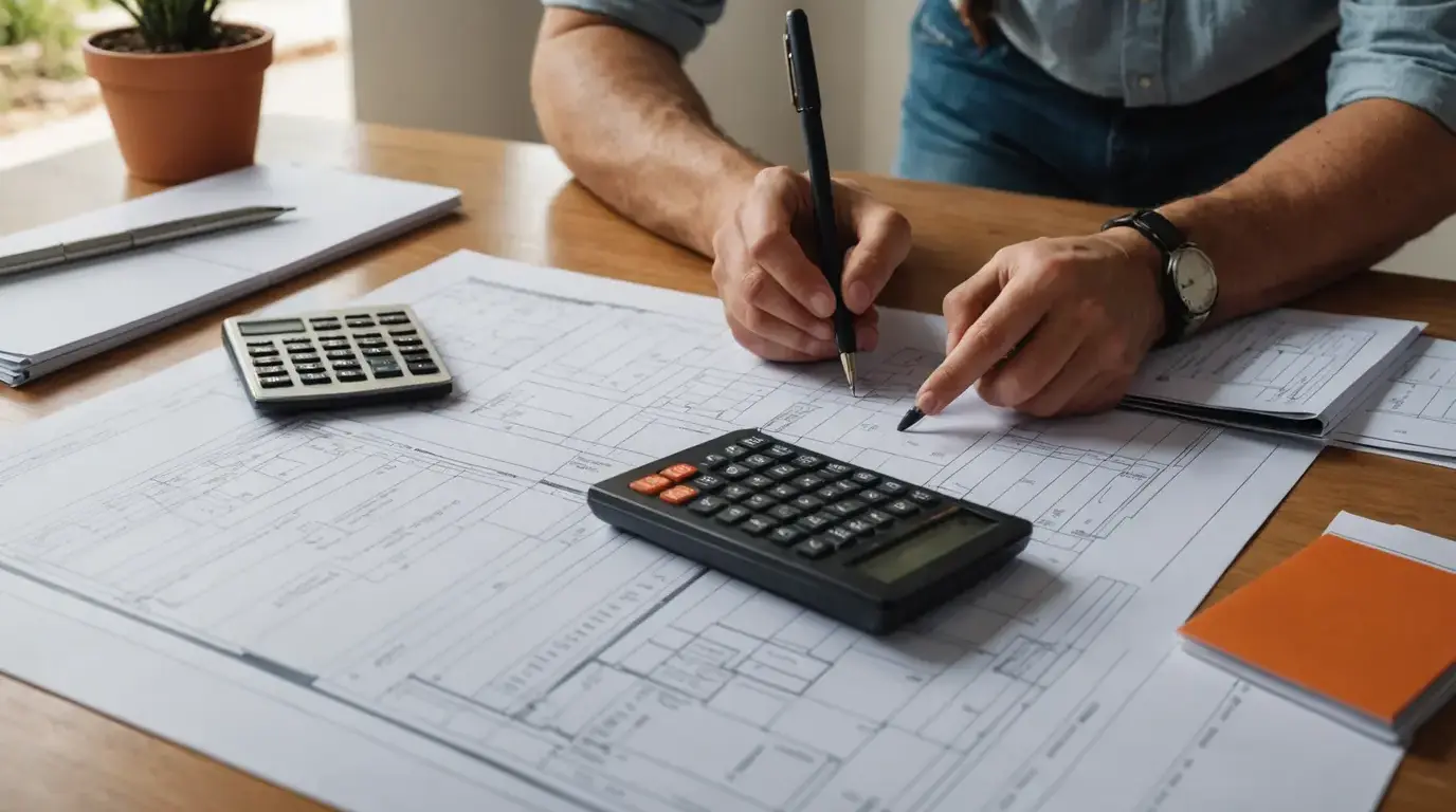 Revisão de um orçamento de construção impresso